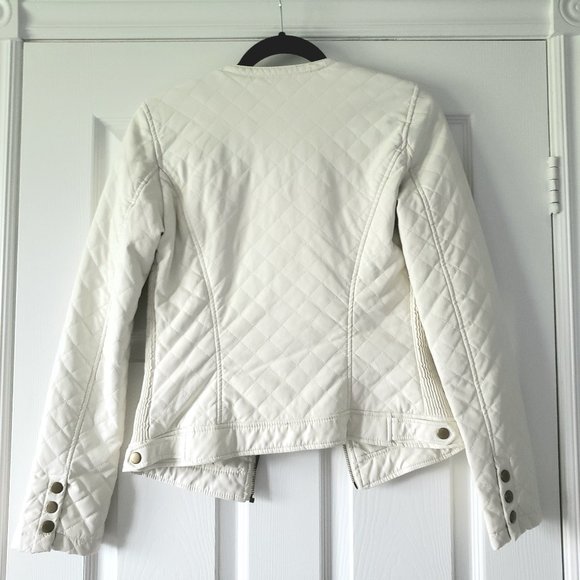 Zara Trafaluc White Faux Leather Jacket - Picture 3 of 3